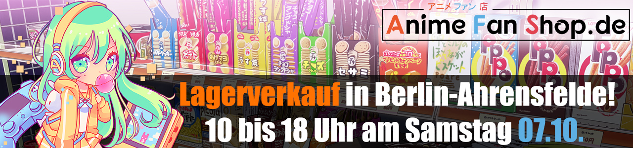 AnimeFanShop.de lädt zum Lagerverkauf am 07. Oktober von 10 bis 18 Uhr in Ahrensfelde bei Berlin ein.
