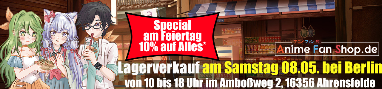 Lagerverkauf von AnimeFanShop.de am 08.05. von 10 bis 18 Uhr im Amboßweg 2 in Ahrensfelde bei Berlin